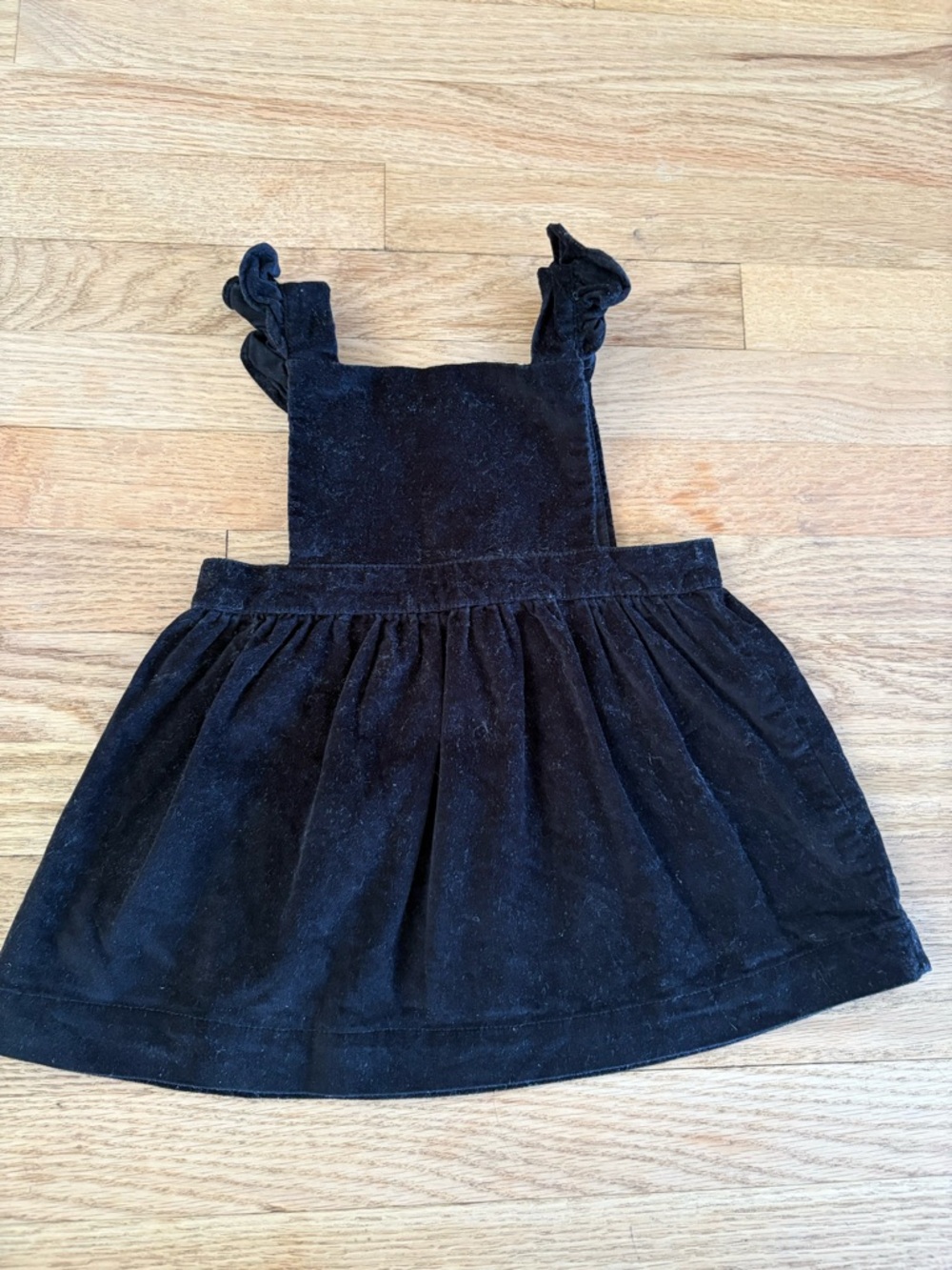 GAP Black Corduroy Ruffle Strap Pinafore Skirt